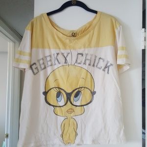 "GEEKY CHICK" Tweety Bird XL Tee